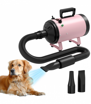 PawHut 2200W Dog Hair Dryer with Adjustable Temperature & Velocity, Pink