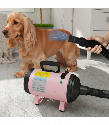 PawHut 2200W Dog Hair Dryer with Adjustable Temperature & Velocity, Pink