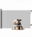 PawHut Retractable Stair Gate, Dog Gate Extends Up to 140 cm Wide, Grey