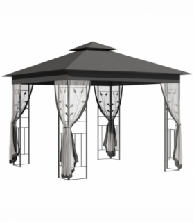 Outsunny 3 x 3(m) Garden Gazebo Marquee Tent Canopy Shelter Pavilion Grey