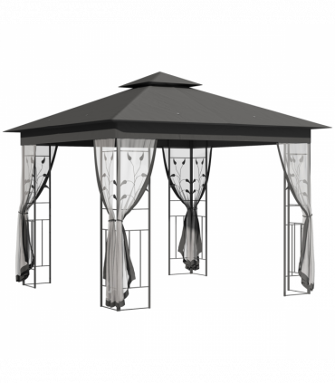 Outsunny 3 x 3(m) Garden Gazebo Marquee Tent Canopy Shelter Pavilion Grey
