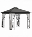 Outsunny 3 x 3(m) Garden Gazebo Marquee Tent Canopy Shelter Pavilion Grey