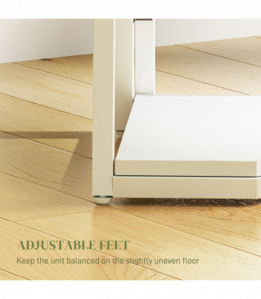 HOMCOM 5-Tier Corner Shelf, Shelving Unit with Adjustable Feet, White