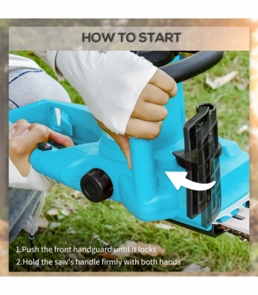 DURHAND Electric Chainsaw Garden Tools, 2000 W, 40 cm Blade for Wood, Blue