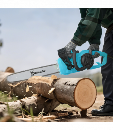 DURHAND Electric Chainsaw Garden Tools, 2000 W, 40 cm Blade for Wood, Blue