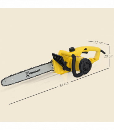 DURHAND Electric Chainsaw Garden Tools, 2000 W, 40 cm Blade for Wood, Yellow