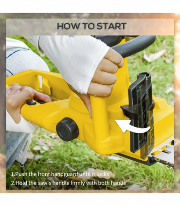 DURHAND Electric Chainsaw Garden Tools, 2000 W, 40 cm Blade for Wood, Yellow