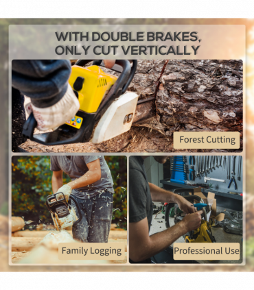 DURHAND Electric Chainsaw Garden Tools, 2000 W, 40 cm Blade for Wood, Yellow