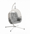 Outsunny Hanging Egg Chair with Stand, Cushions for Garden, Light Grey