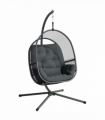 Outsunny Hanging Egg Chair with Stand, Cushions for Garden, Dark Grey