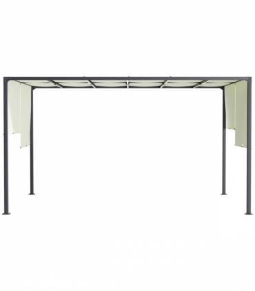 Outsunny 3 x 4m utdoor Garden Pergola with LED Lights Cream White