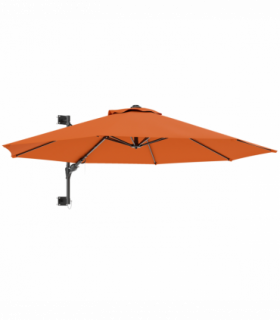 Outsunny Sun Parasol with Vent, Wall Umbrella for Patio, Garden, Orange