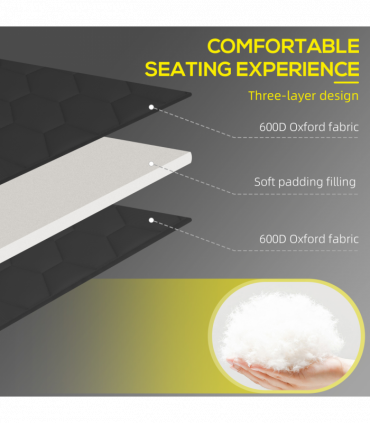 Outsunny 2 Pieces Foldable Sun Lounger Set with Padded Seat, Black