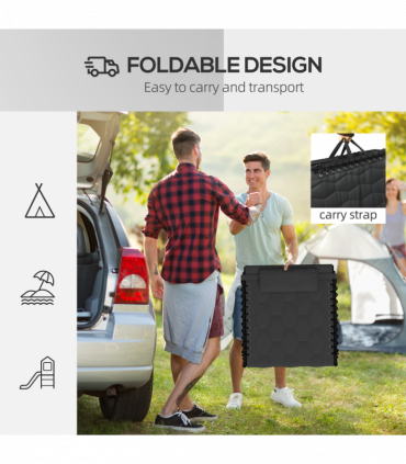 Outsunny 2 Pieces Foldable Sun Lounger Set with Padded Seat, Black