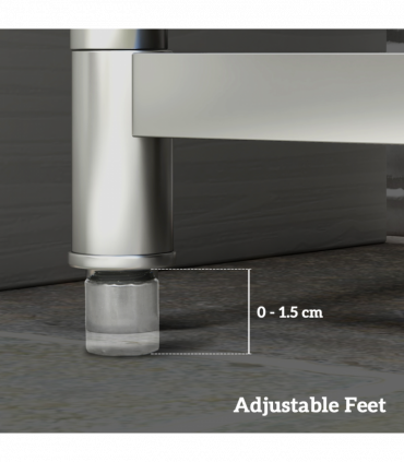 HOMCOM Stainless Steel Utility Sink with Cold and Hot Water Pipe Silver Tone