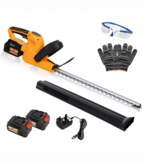 Outsunny Cordless Hedge Trimmer with 51cm Blade, Brushless Motor, Orange