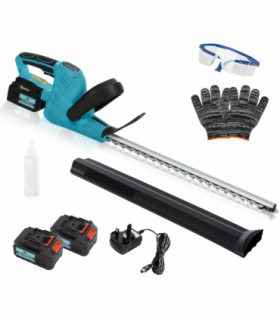 Outsunny Cordless Hedge Trimmer with 51cm Blade, Brushless Motor, Blue
