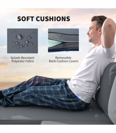 Outsunny L Shaped Garden Conversation Chaise Lounge Furniture, Charcoal Grey