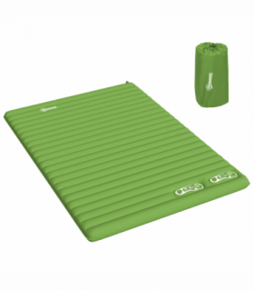Outsunny Portable Inflatable Camping Bed with Double Mattress Green