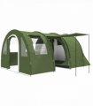 Outsunny 5-6 Man Family Tent Camping Tent with 2 Room and Carry Bag, Green