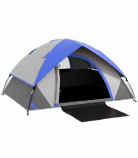 Outsunny 2 Man Camping Tent w/ Sewn-in Groundsheet, 3000mm Waterproof, Blue