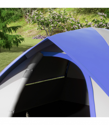 Outsunny 2 Man Camping Tent w/ Sewn-in Groundsheet, 3000mm Waterproof, Blue