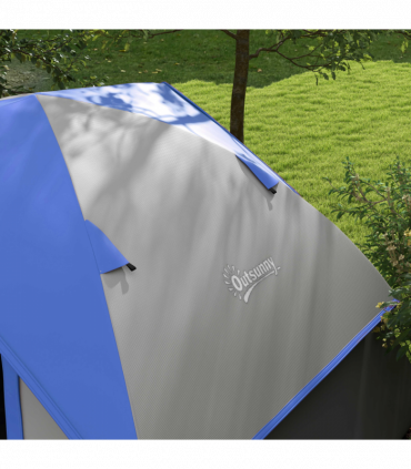 Outsunny 2 Man Camping Tent w/ Sewn-in Groundsheet, 3000mm Waterproof, Blue