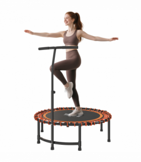 HOMCOM Trampoline Outdoor Bouncer Jumper Adjustable Handle, Orange