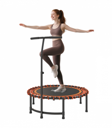 HOMCOM Trampoline Outdoor Bouncer Jumper Adjustable Handle, Orange