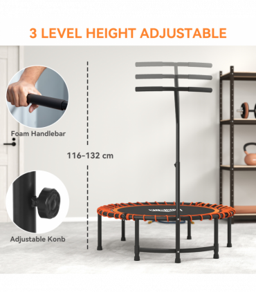 HOMCOM Trampoline Outdoor Bouncer Jumper Adjustable Handle, Orange