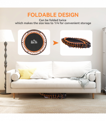 HOMCOM Trampoline Outdoor Bouncer Jumper Adjustable Handle, Orange