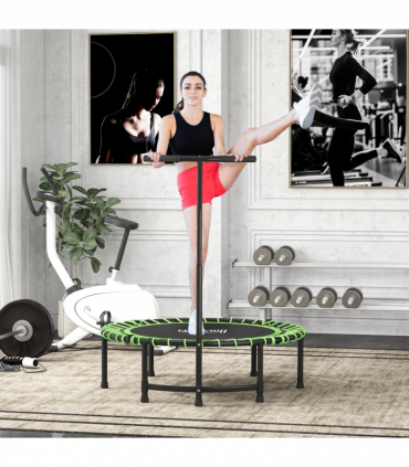 HOMCOM Trampoline Outdoor Bouncer Jumper Adjustable Handle, Green