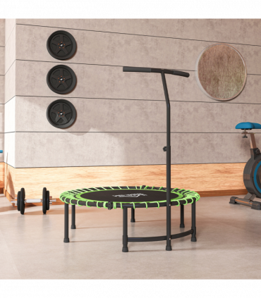 HOMCOM Trampoline Outdoor Bouncer Jumper Adjustable Handle, Green