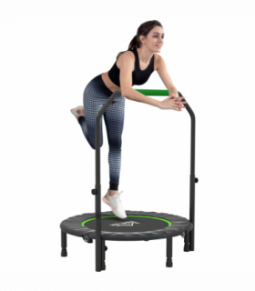 HOMCOM 40" Foldable Mini Fitness Trampoline w/ Foam Handle, Green