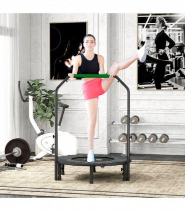 HOMCOM 40" Foldable Mini Fitness Trampoline w/ Foam Handle, Green