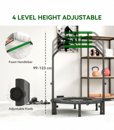 HOMCOM 40" Foldable Mini Fitness Trampoline w/ Foam Handle, Green