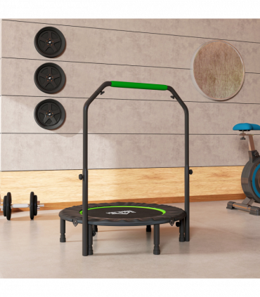 HOMCOM 40" Foldable Mini Fitness Trampoline w/ Foam Handle, Green