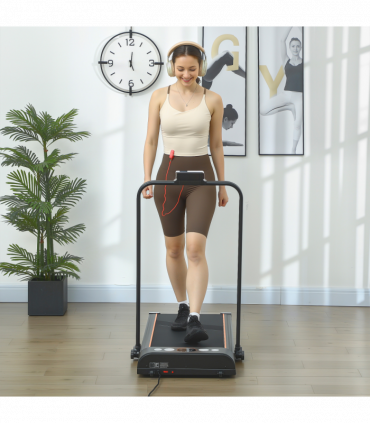 HOMCOM Foldable Walking Treadmill w/ LED Display, Orange