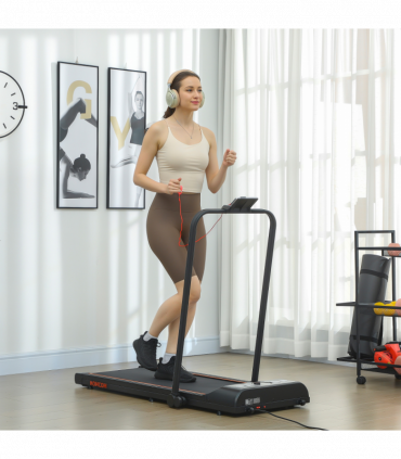 HOMCOM Foldable Walking Treadmill w/ LED Display, Orange