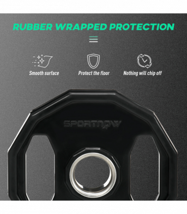 SPORTNOW Olympic Weight Plates Set with 2"/5cm Holes for Home Gym, 2 x 10kg