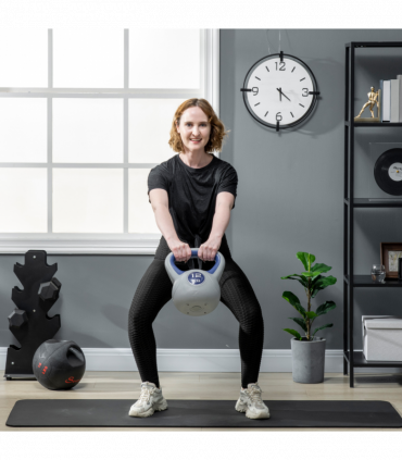 SPORTNOW 12kg Kettle Bell with Handle for Home Gym, Dark Blue and Grey