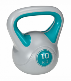 SPORTNOW 10kg Kettle Bell with Handle for Home Gym, Light Blue and Grey