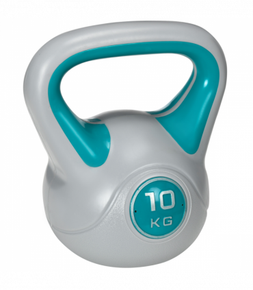 SPORTNOW 10kg Kettle Bell with Handle for Home Gym, Light Blue and Grey