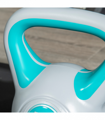 SPORTNOW 10kg Kettle Bell with Handle for Home Gym, Light Blue and Grey