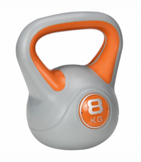 SPORTNOW 8kg Kettle Bell with Handle for Home Gym, Orange and Grey