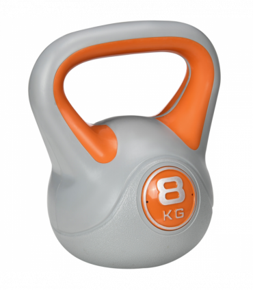 SPORTNOW 8kg Kettle Bell with Handle for Home Gym, Orange and Grey