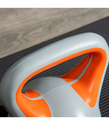 SPORTNOW 8kg Kettle Bell with Handle for Home Gym, Orange and Grey