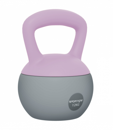 SPORTNOW 12KG Kettlebell with Soft Body and Non-Slip Handle, Purple, Grey