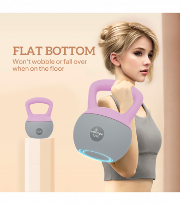 SPORTNOW 12KG Kettlebell with Soft Body and Non-Slip Handle, Purple, Grey