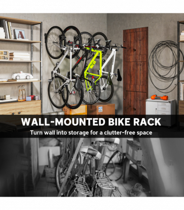 SPORTNOW 8 Pack Bike Rack, Wall Mounted Bike Hooks for Garage